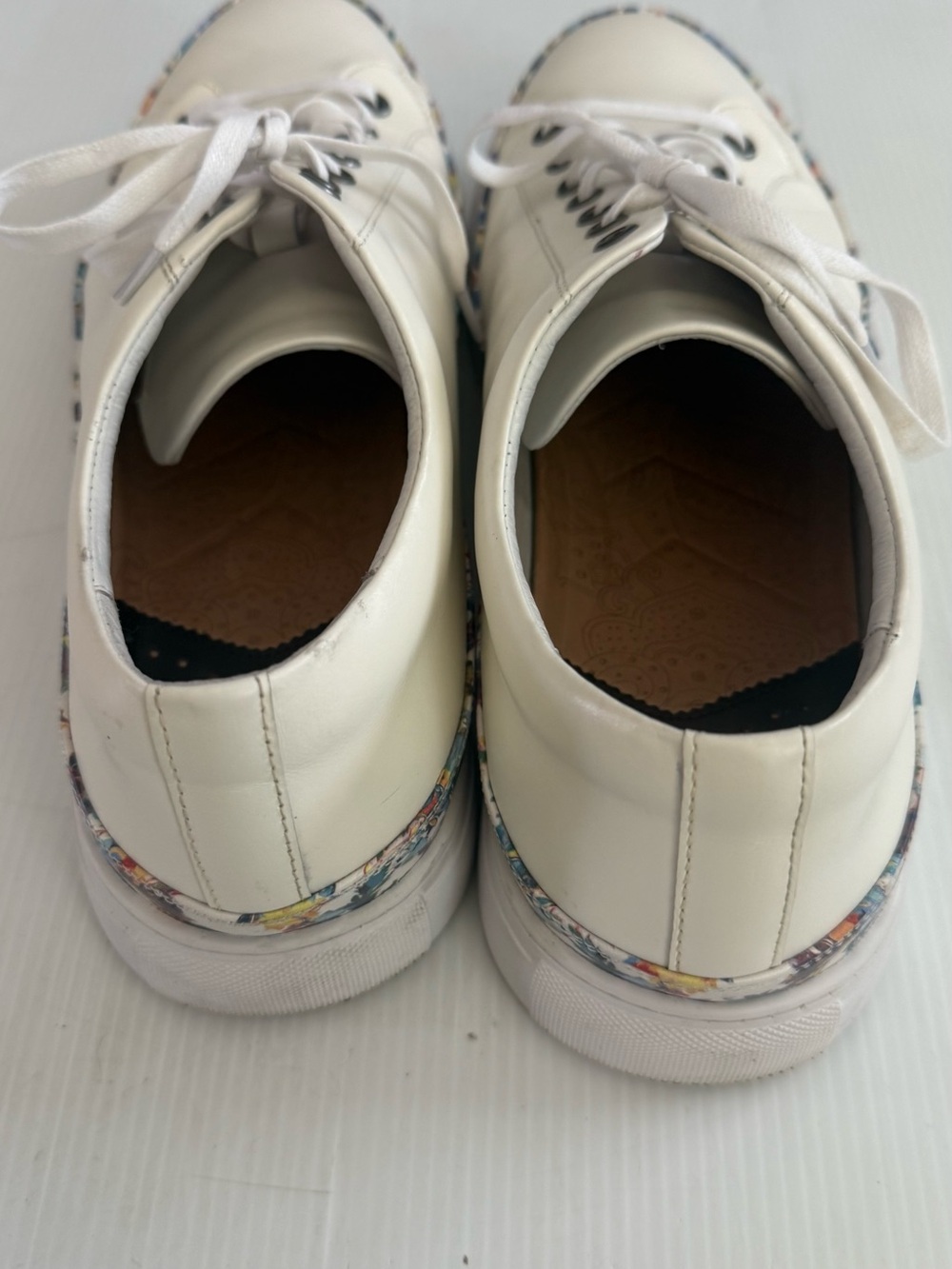 Robert Graham Sneaker Mens 12 White Leather Consoli Low Top Sneakers Lace Up - Picture 3 of 7
